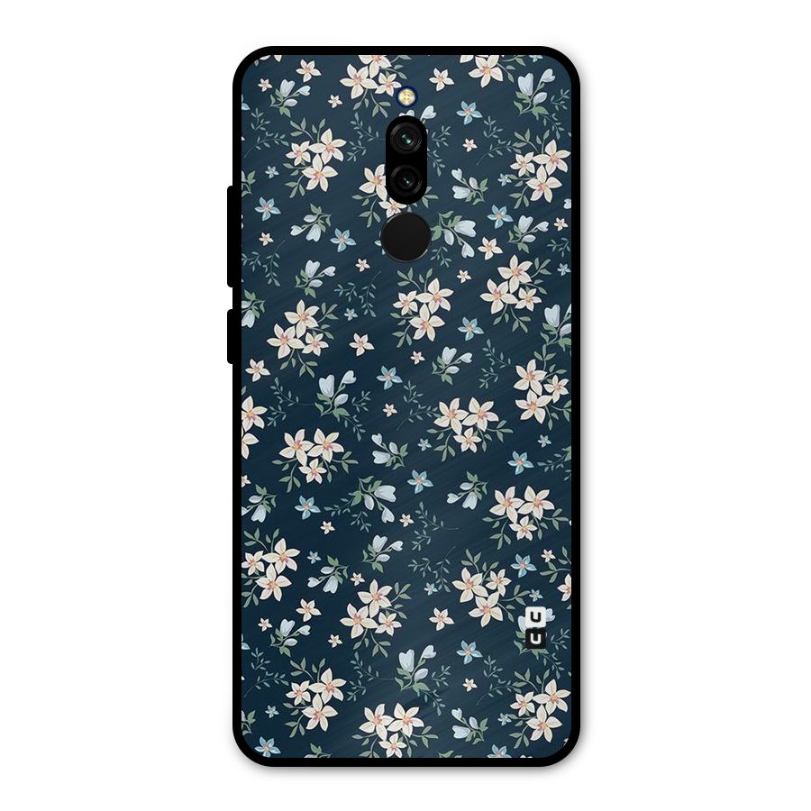 Floral Blue Bloom Metal Back Case for Redmi 8