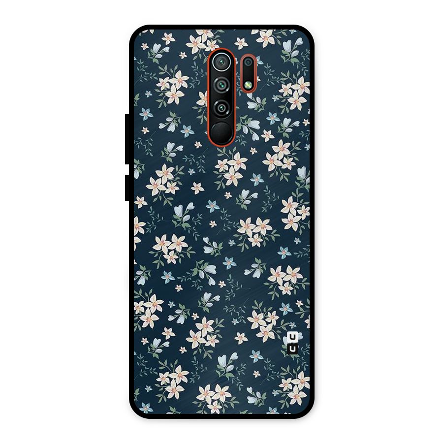 Floral Blue Bloom Metal Back Case for Redmi 9 Prime