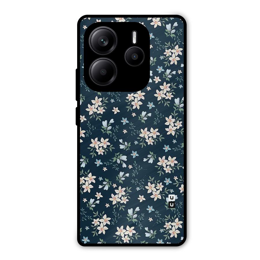 Floral Blue Bloom Metal Back Case for Redmi Note 14 5G