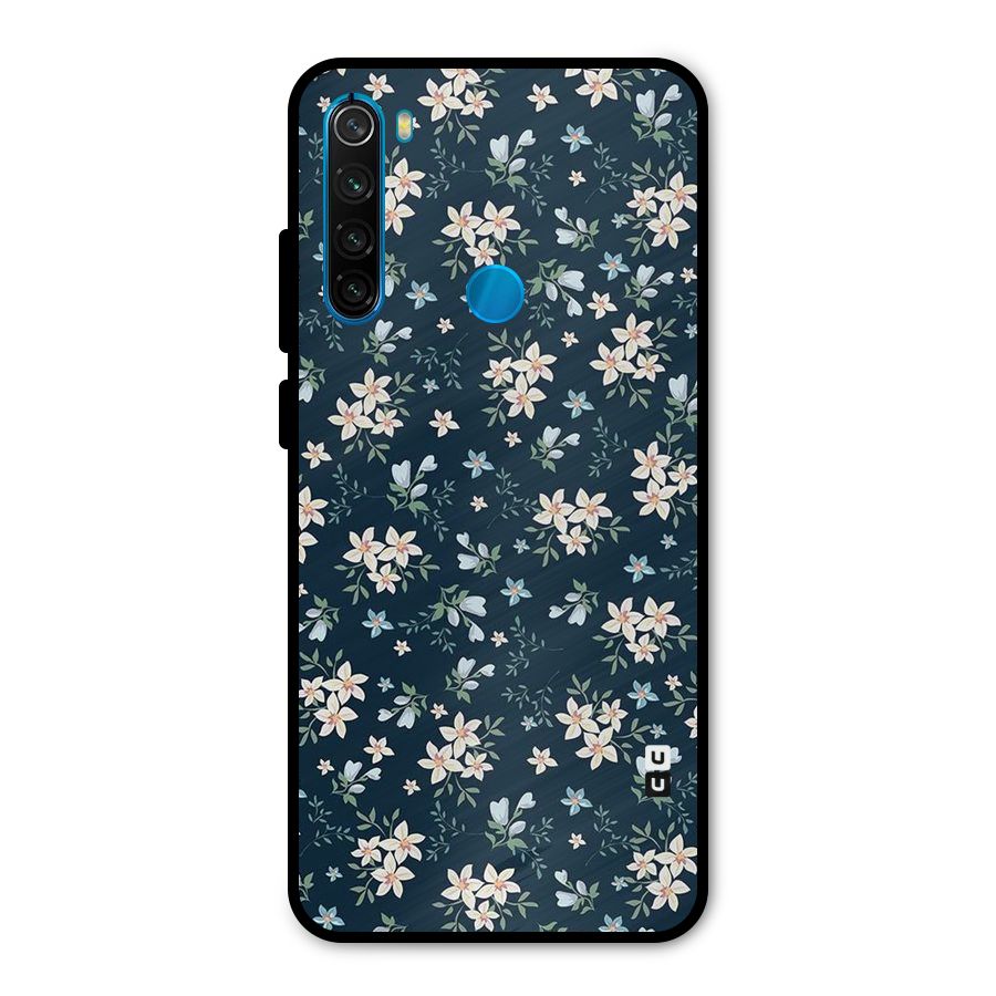 Floral Blue Bloom Metal Back Case for Redmi Note 8