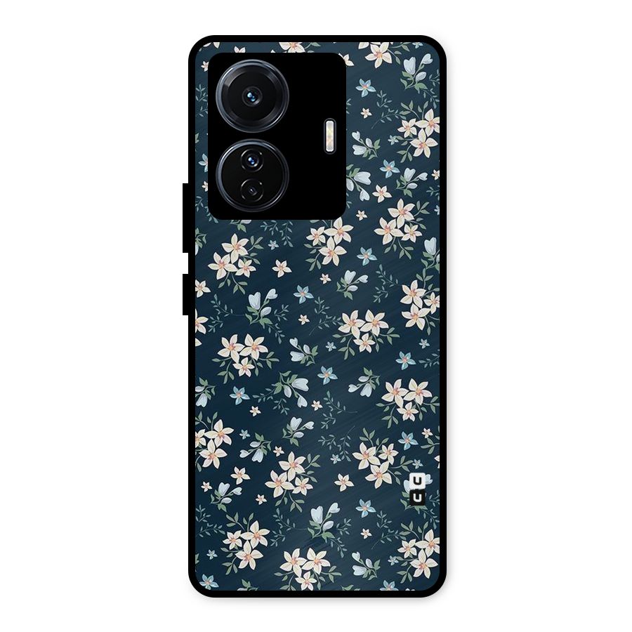 Floral Blue Bloom Metal Back Case for Vivo T1 Pro