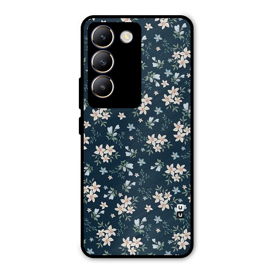 Floral Blue Bloom Metal Back Case for Vivo T3 5G