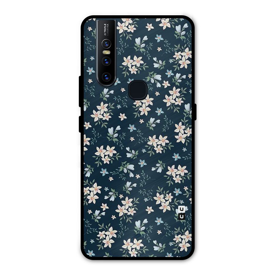 Floral Blue Bloom Metal Back Case for Vivo V15