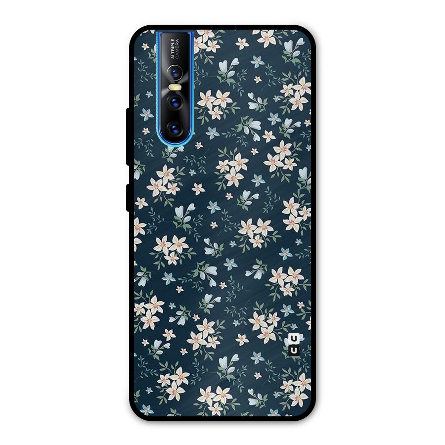 Floral Blue Bloom Metal Back Case for Vivo V15 Pro