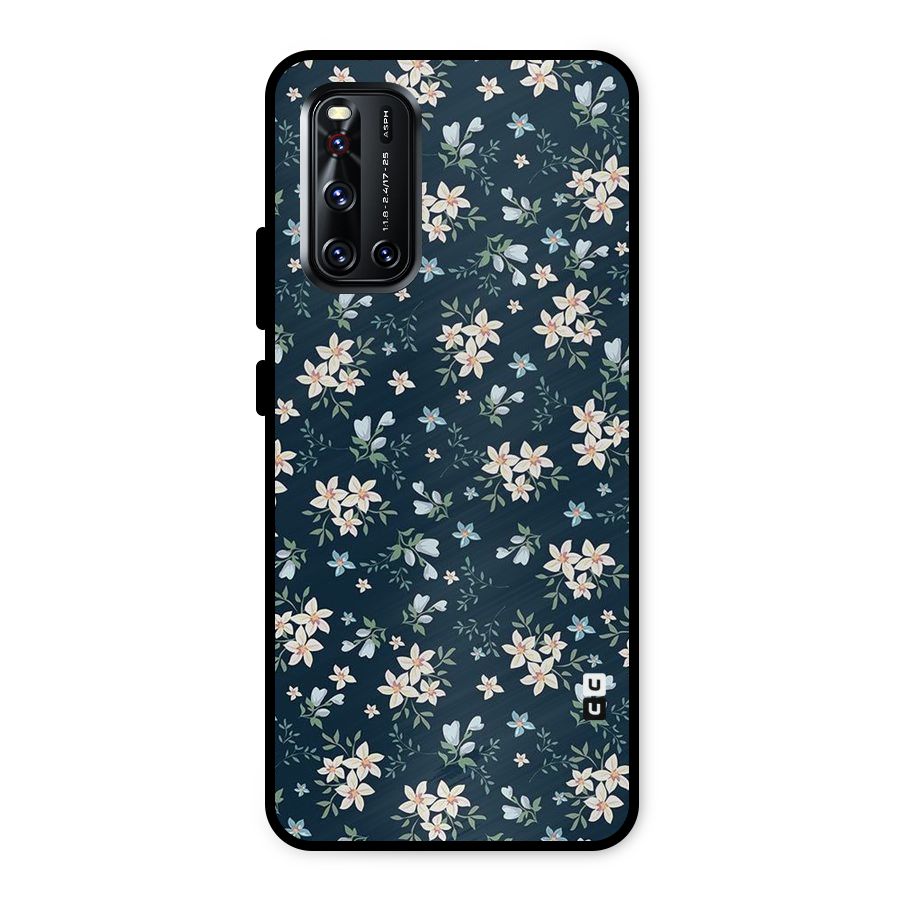 Floral Blue Bloom Metal Back Case for Vivo V19