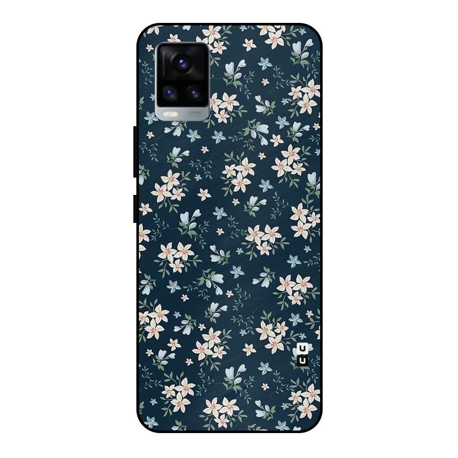Floral Blue Bloom Metal Back Case for Vivo V20 2021