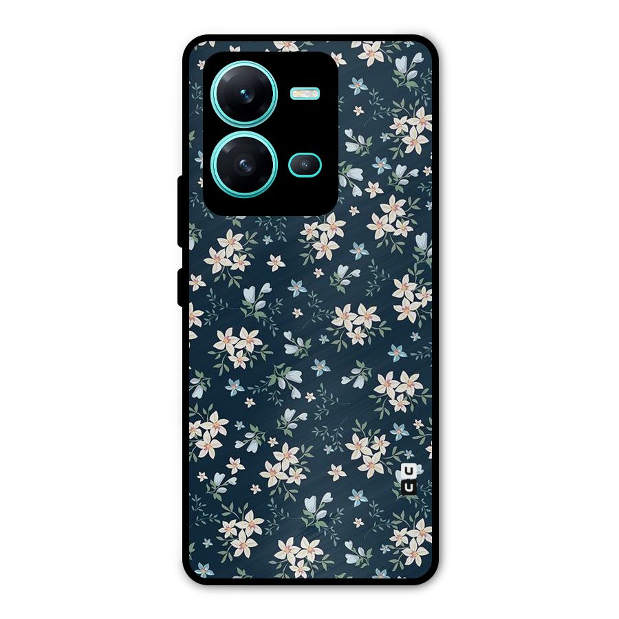 Floral Blue Bloom Metal Back Case for Vivo V25