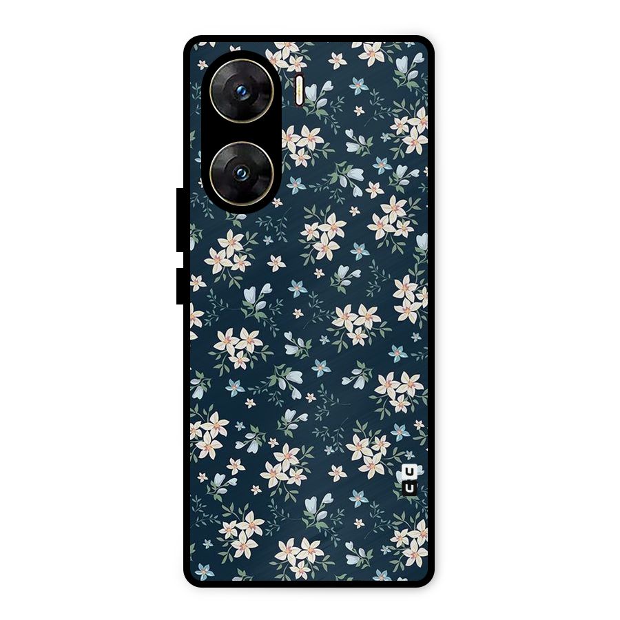 Floral Blue Bloom Metal Back Case for Vivo V29e