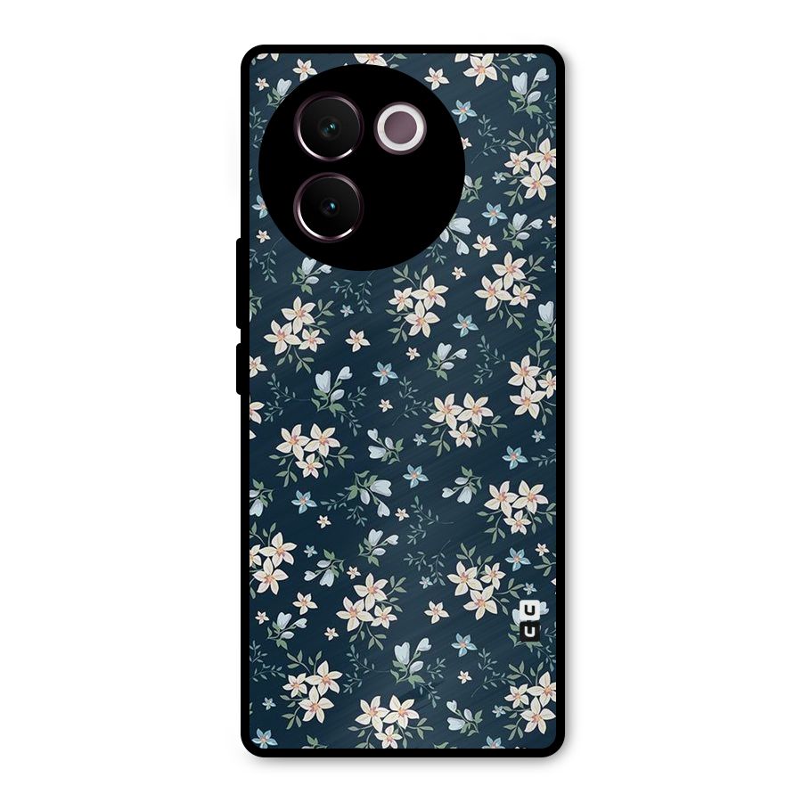 Floral Blue Bloom Metal Back Case for Vivo V30e