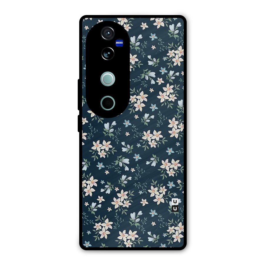 Floral Blue Bloom Metal Back Case for Vivo V40 Pro