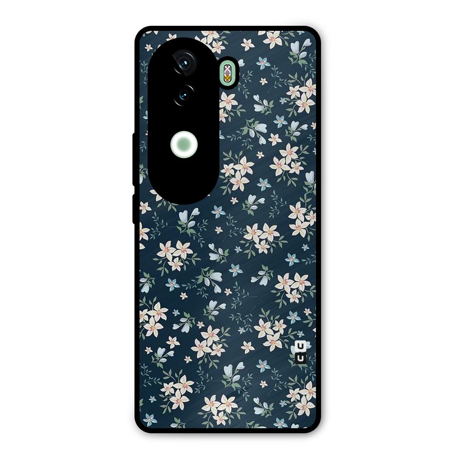 Floral Blue Bloom Metal Back Case for Vivo V40e