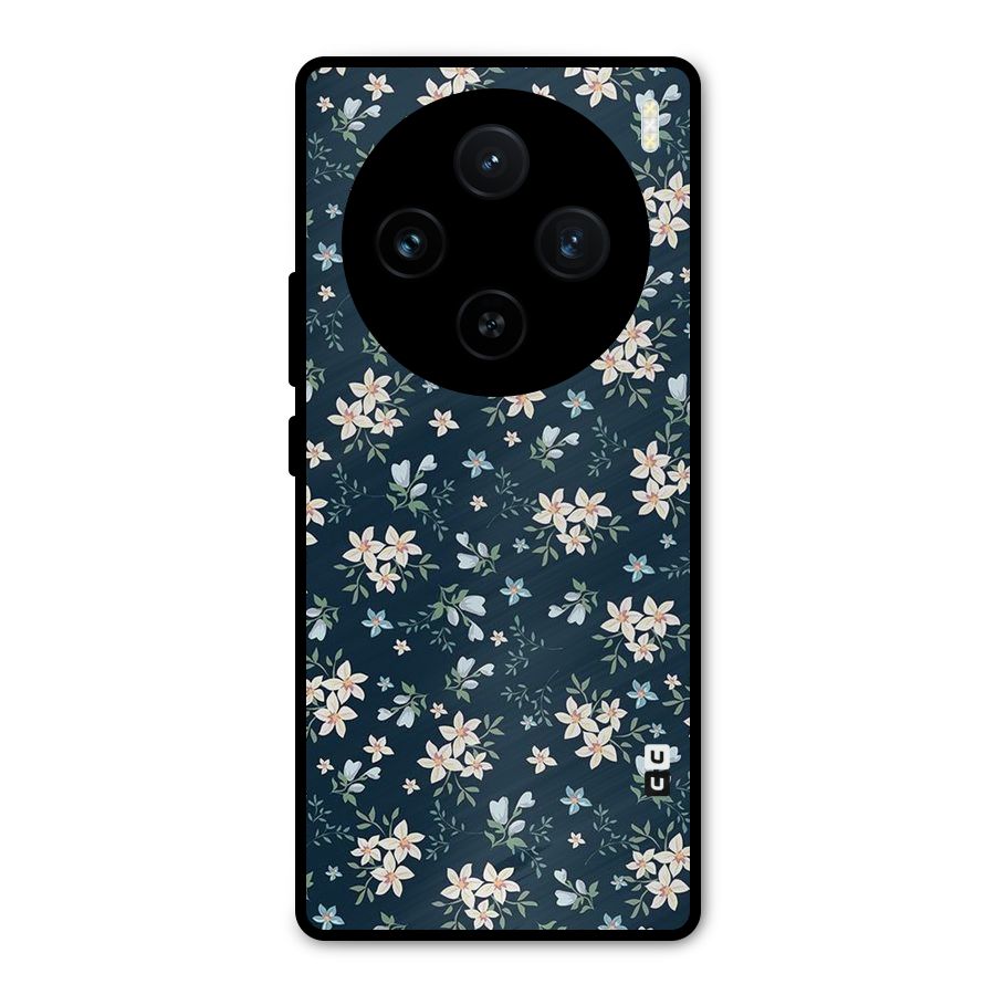 Floral Blue Bloom Metal Back Case for Vivo X100