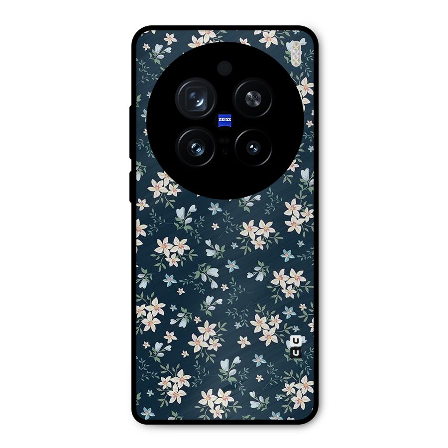 Floral Blue Bloom Metal Back Case for Vivo X200 Pro