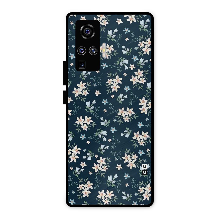 Floral Blue Bloom Metal Back Case for Vivo X50 Pro