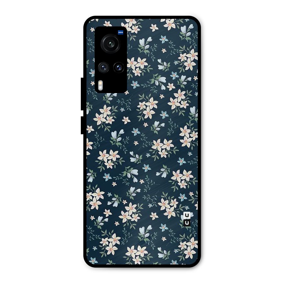 Floral Blue Bloom Metal Back Case for Vivo X60