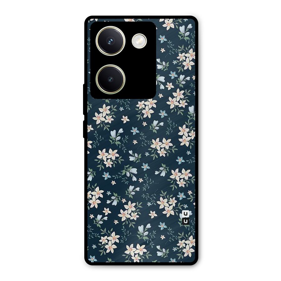 Floral Blue Bloom Metal Back Case for Vivo Y200 Pro