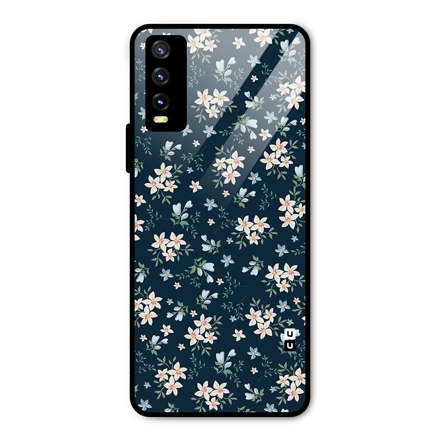 Floral Blue Bloom Metal Back Case for Vivo Y20 2021