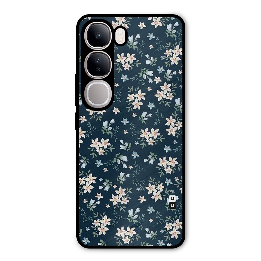 Floral Blue Bloom Metal Back Case for Vivo Y300