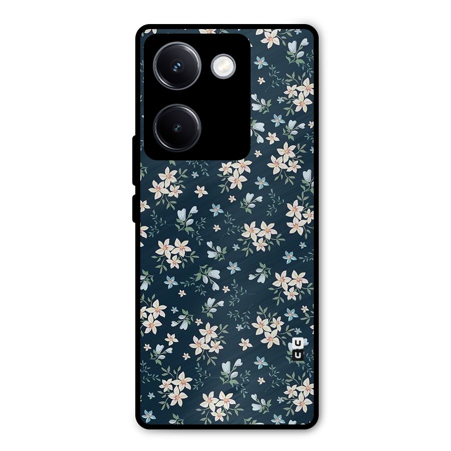 Floral Blue Bloom Metal Back Case for Vivo Y300 Plus