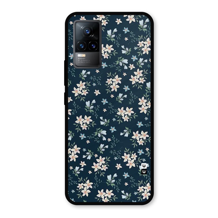 Floral Blue Bloom Metal Back Case for Vivo Y73