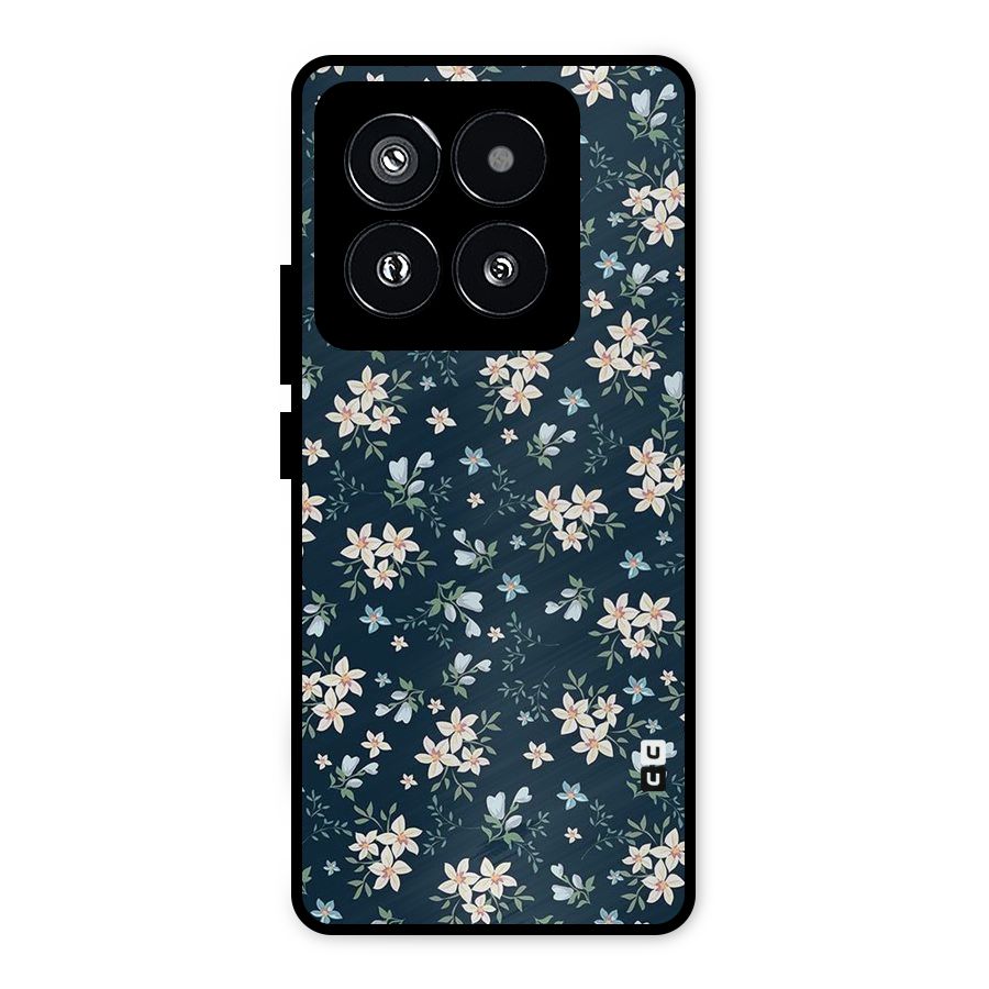 Floral Blue Bloom Metal Back Case for Xiaomi 14 Pro