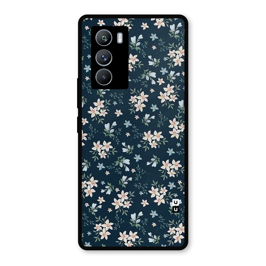Floral Blue Bloom Metal Back Case for iQOO 9 SE