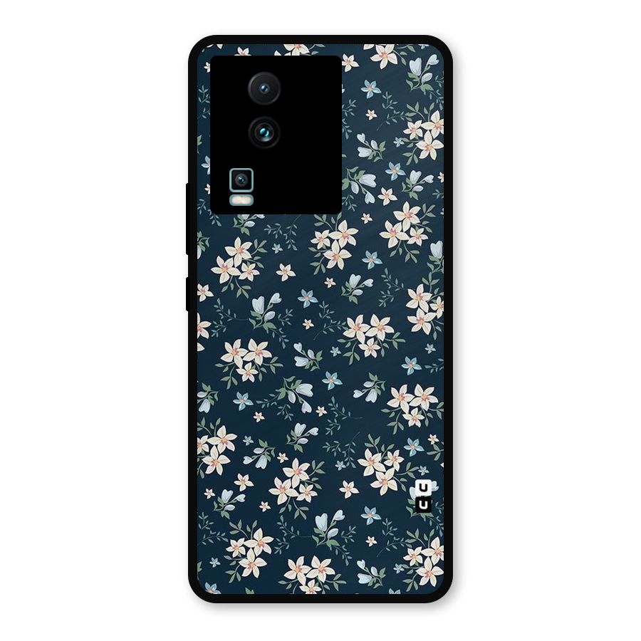Floral Blue Bloom Metal Back Case for iQOO Neo 7 Pro