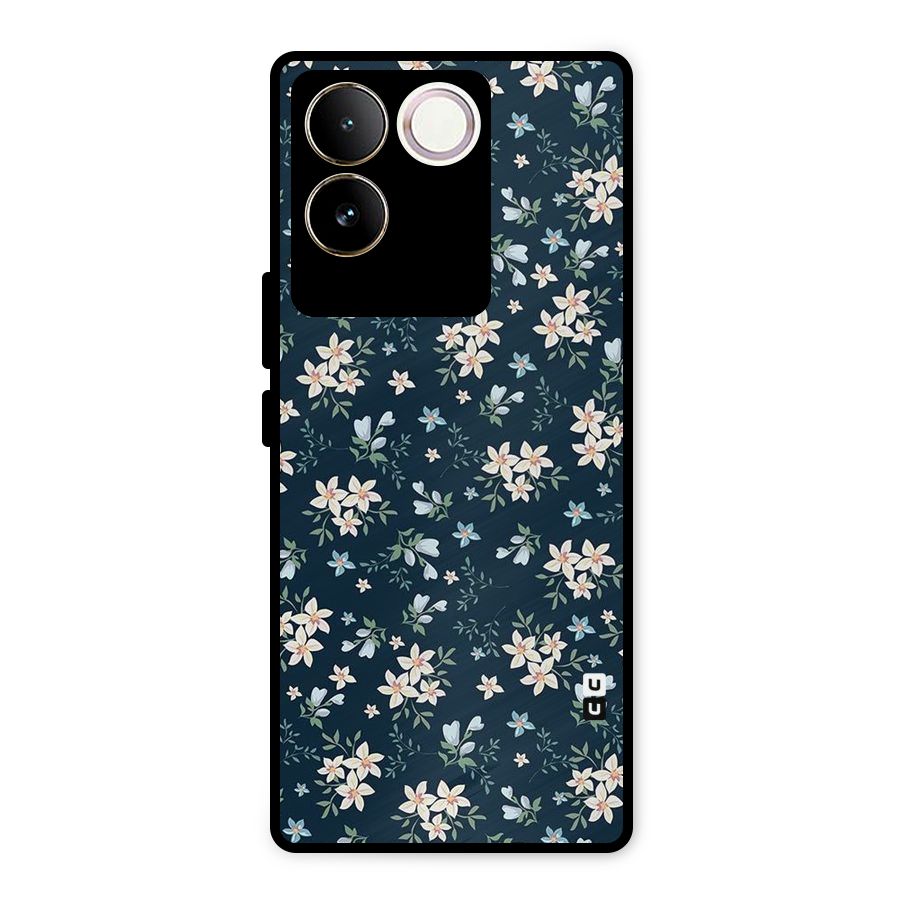 Floral Blue Bloom Metal Back Case for iQOO Z7 Pro