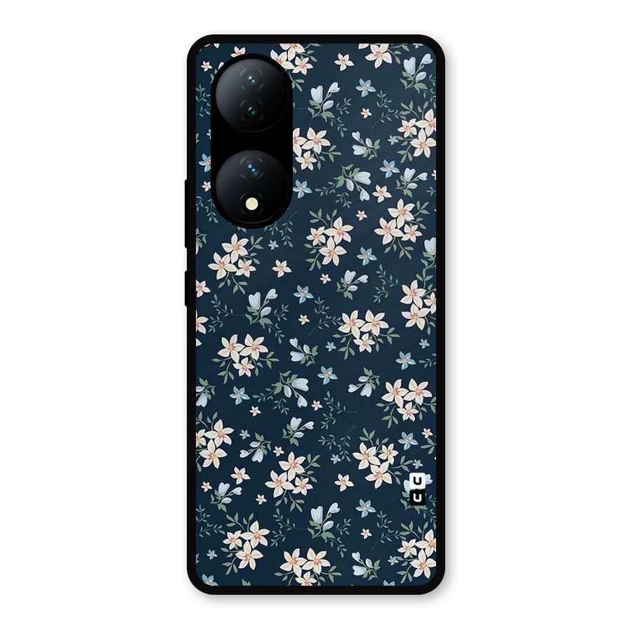 Floral Blue Bloom Metal Back Case for iQOO Z7s