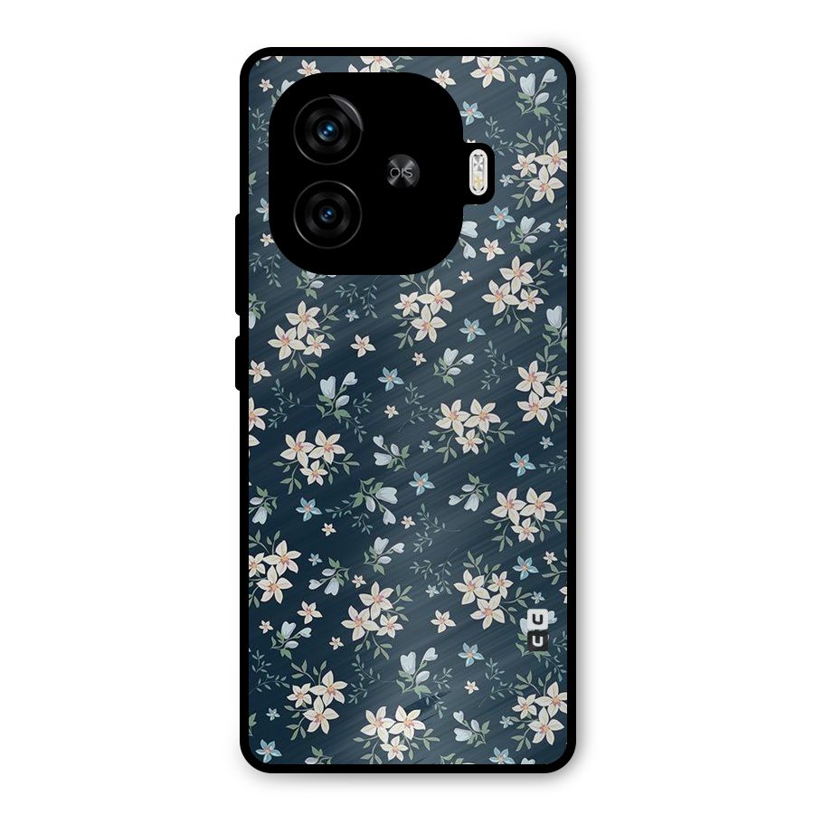 Floral Blue Bloom Metal Back Case for iQOO Z9 Turbo