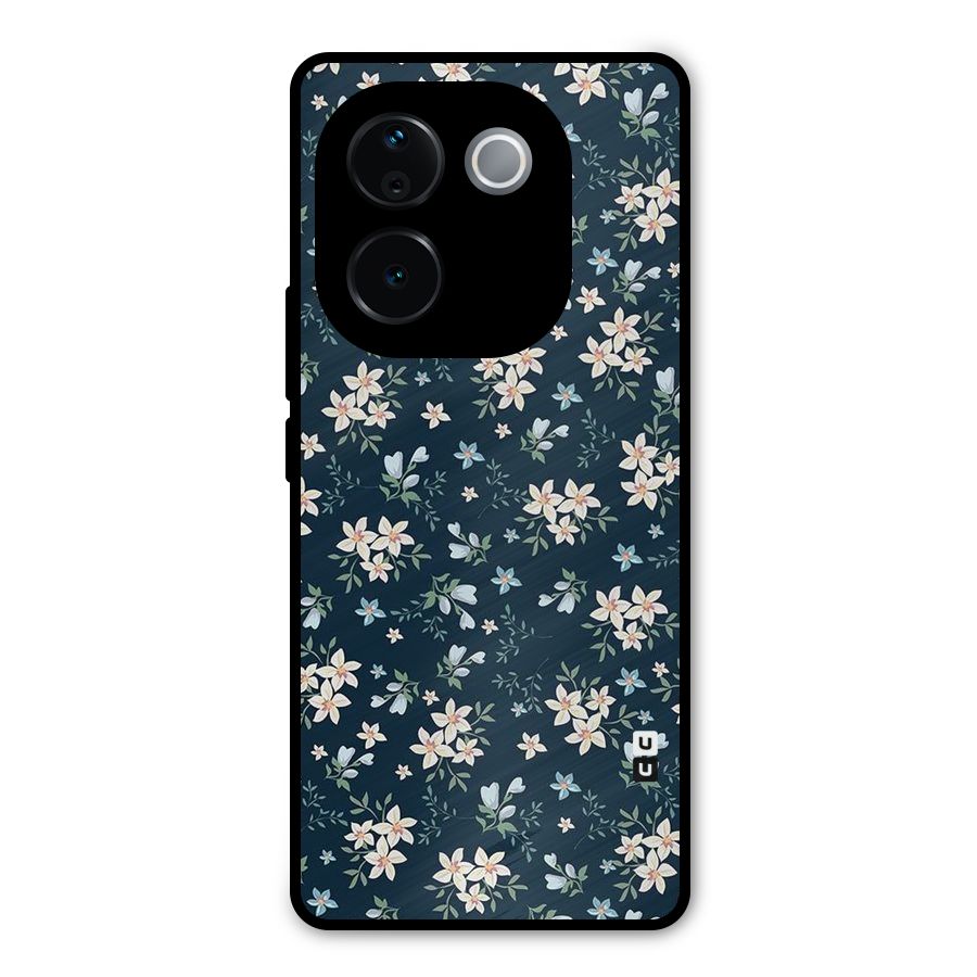 Floral Blue Bloom Metal Back Case for iQOO Z9s Pro