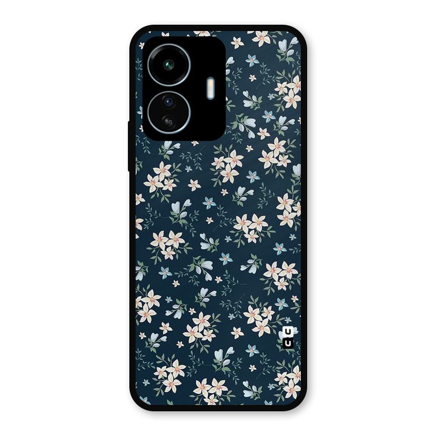 Floral Blue Bloom Metal Back Case for vivo iQOO Z6 Lite 5G