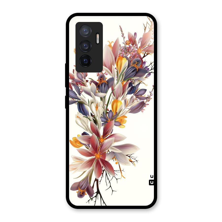 Floral Bouquet Glass Back Case for Vivo V23e