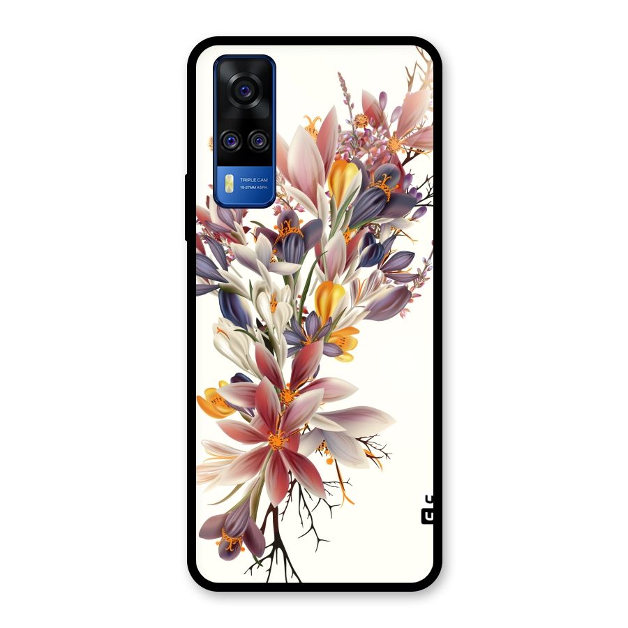 Floral Bouquet Glass Back Case for Vivo Y31