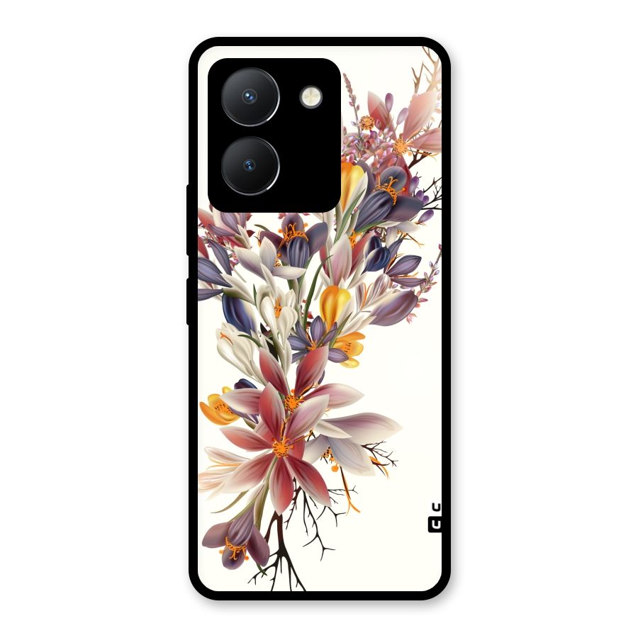 Floral Bouquet Glass Back Case for Vivo Y36