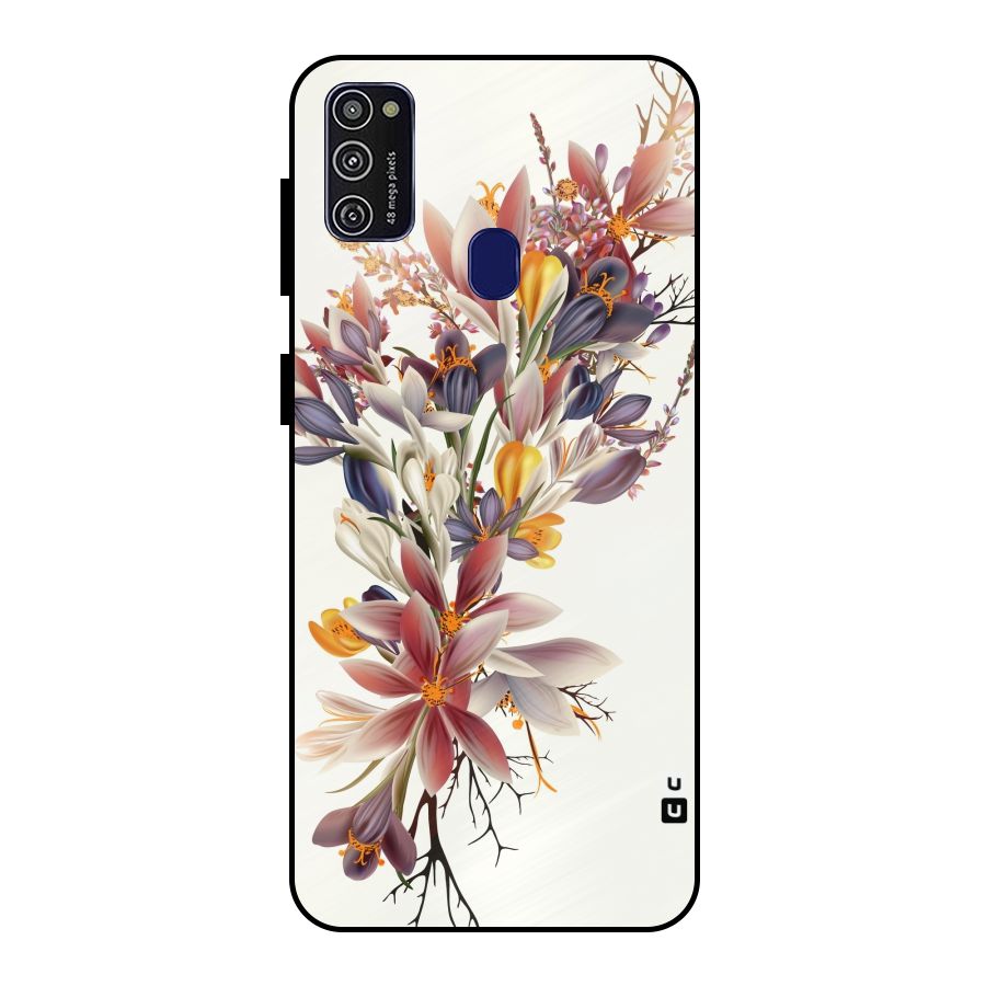 Floral Bouquet Metal Back Case for Galaxy M21