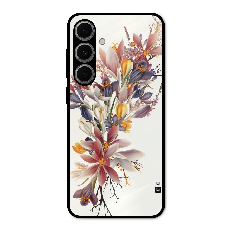 Floral Bouquet Metal Back Case for Galaxy S24 FE