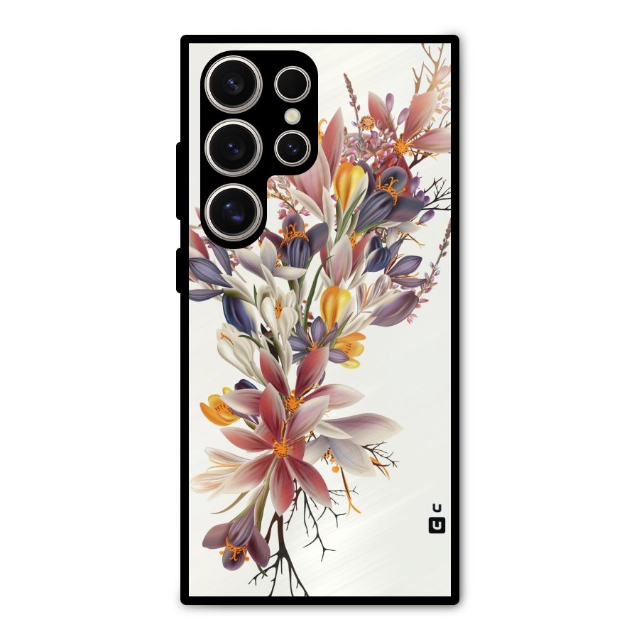 Floral Bouquet Metal Back Case for Galaxy S24 Ultra