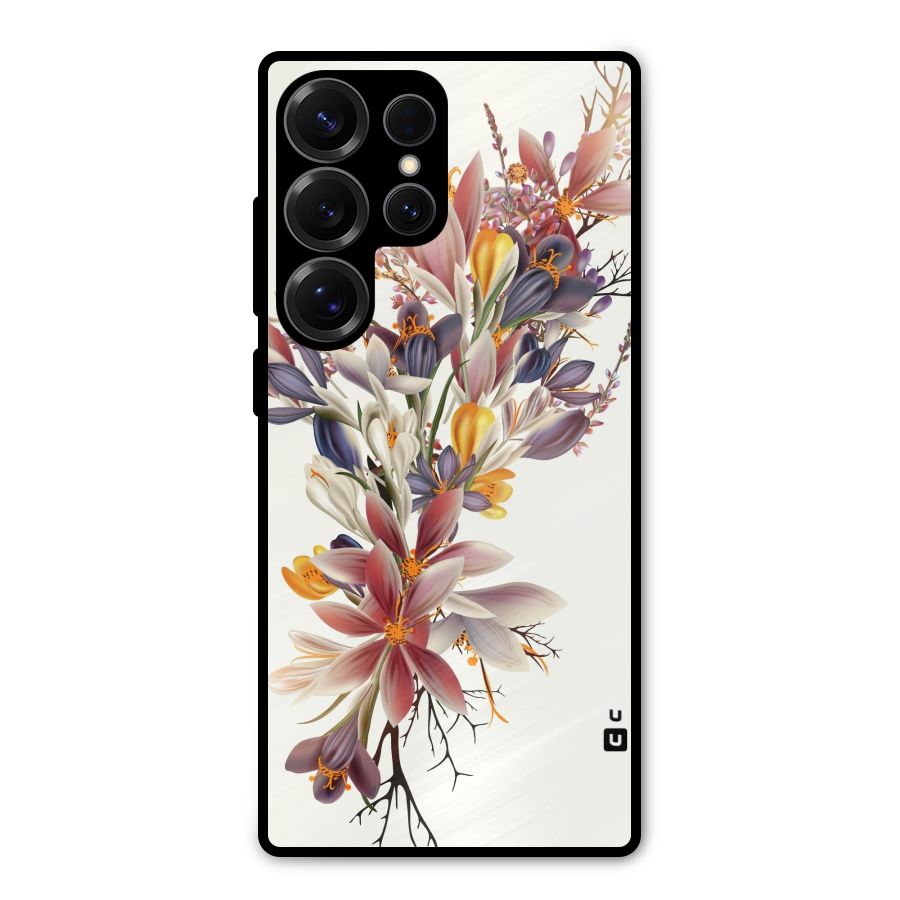 Floral Bouquet Metal Back Case for Galaxy S25 Ultra