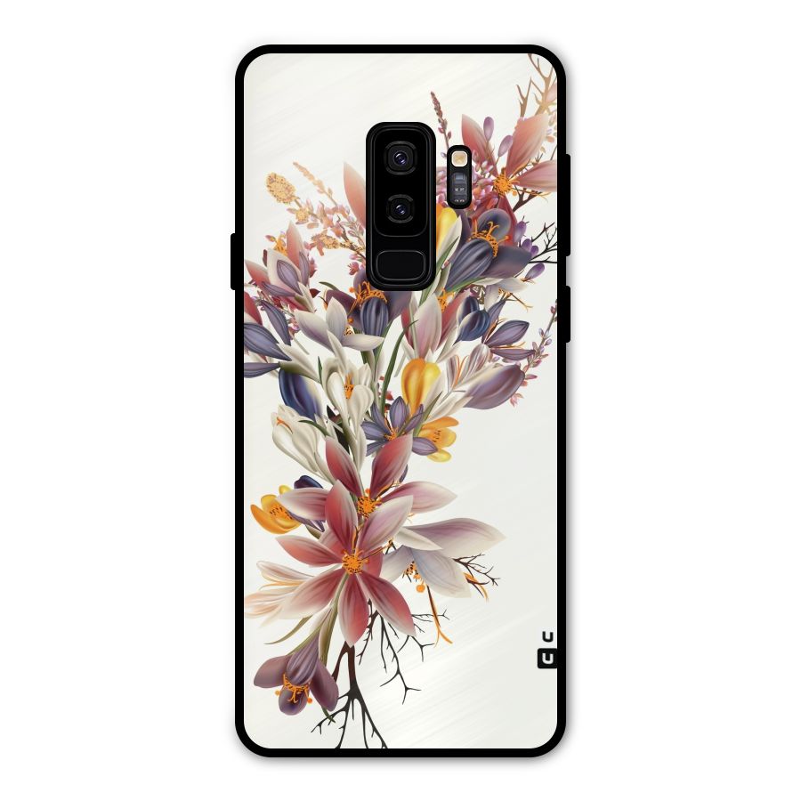 Floral Bouquet Metal Back Case for Galaxy S9 Plus