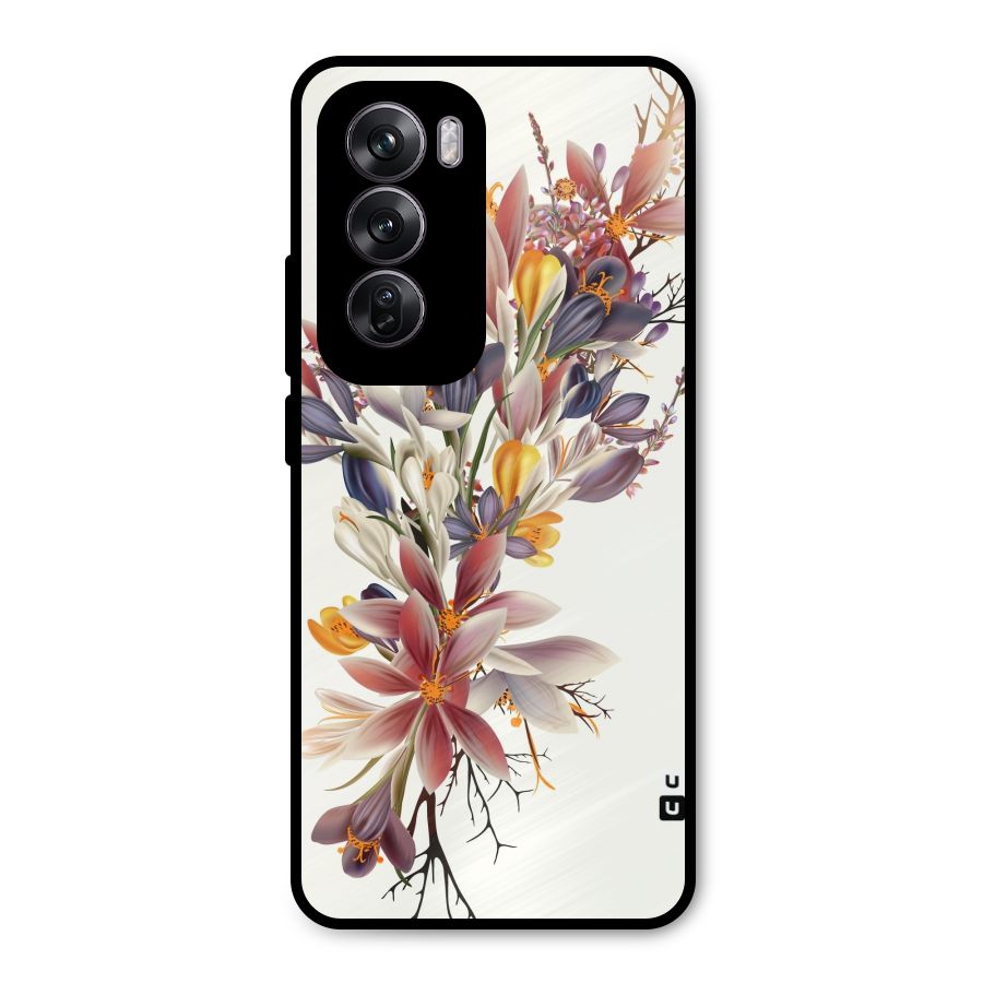 Floral Bouquet Metal Back Case for Oppo Reno12 Pro