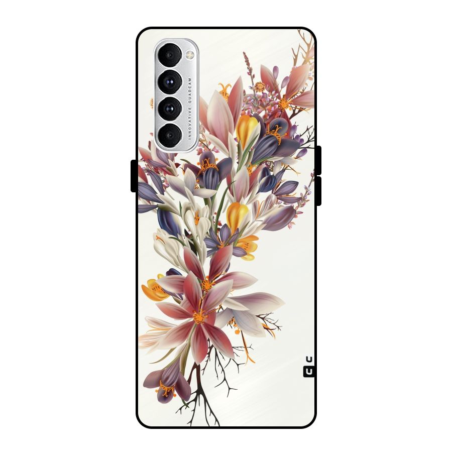 Floral Bouquet Metal Back Case for Oppo Reno4 Pro