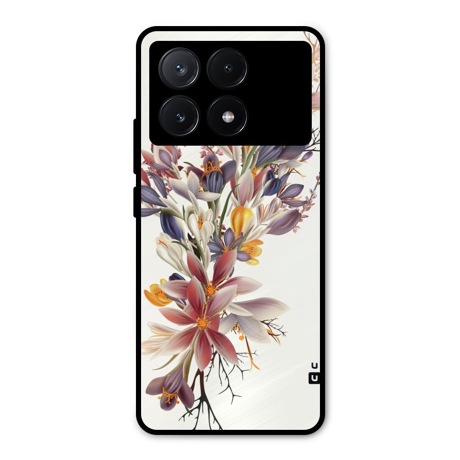 Floral Bouquet Metal Back Case for Poco X6 Pro