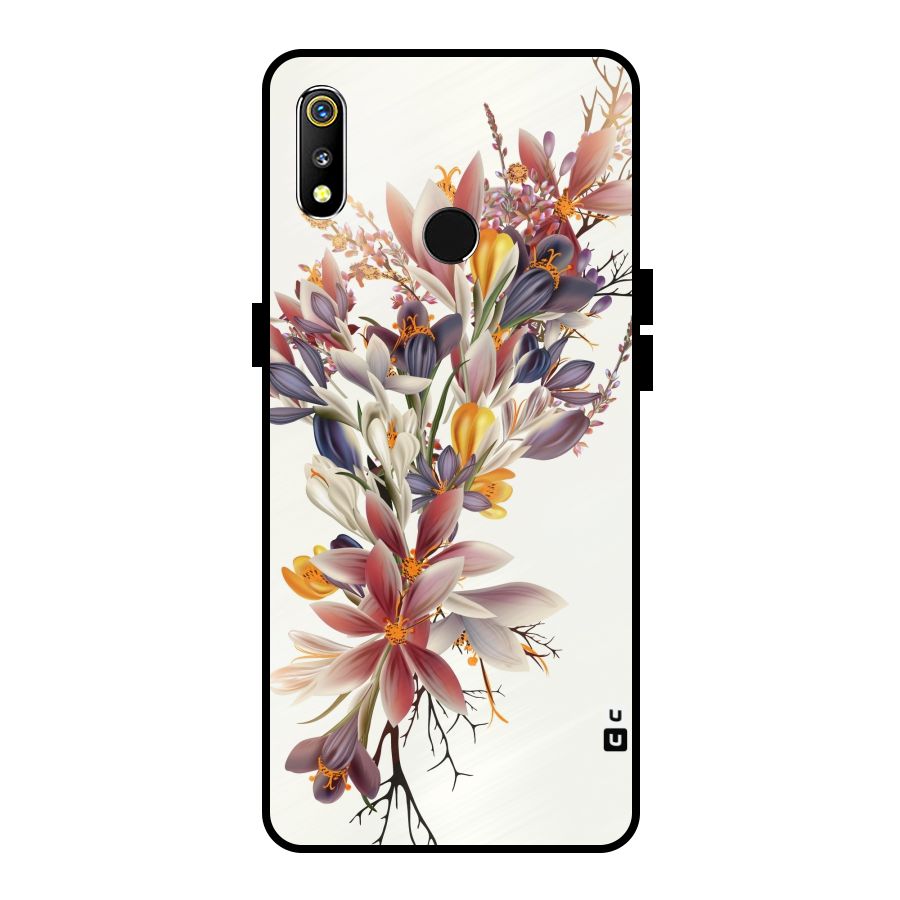Floral Bouquet Metal Back Case for Realme 3i