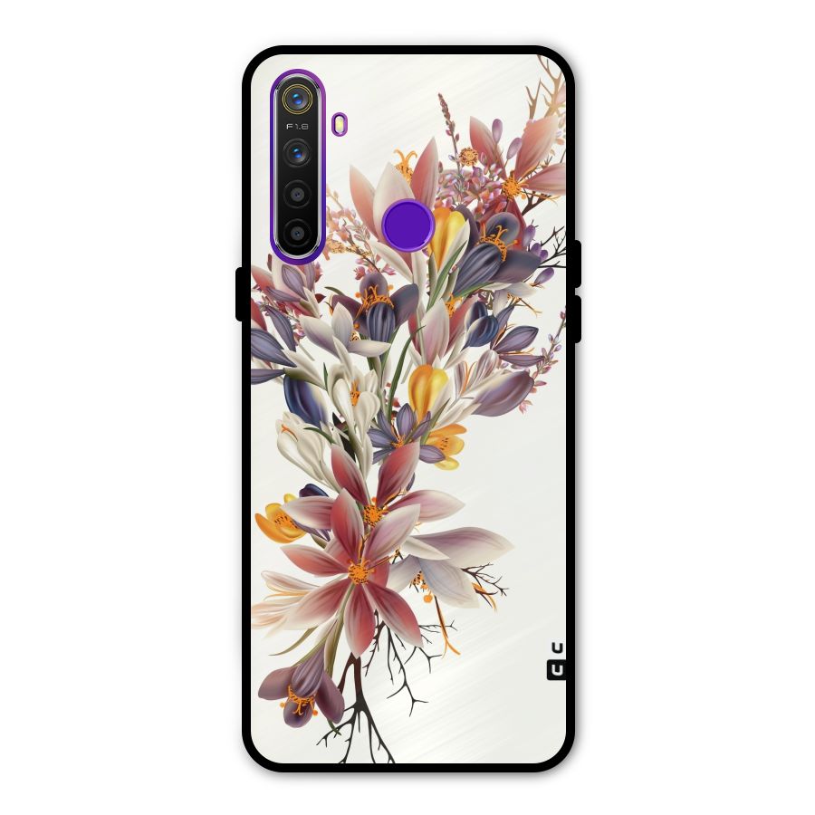 Floral Bouquet Metal Back Case for Realme 5i