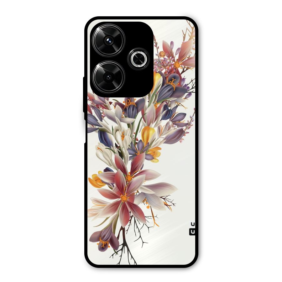 Floral Bouquet Metal Back Case for Redmi 13 5G