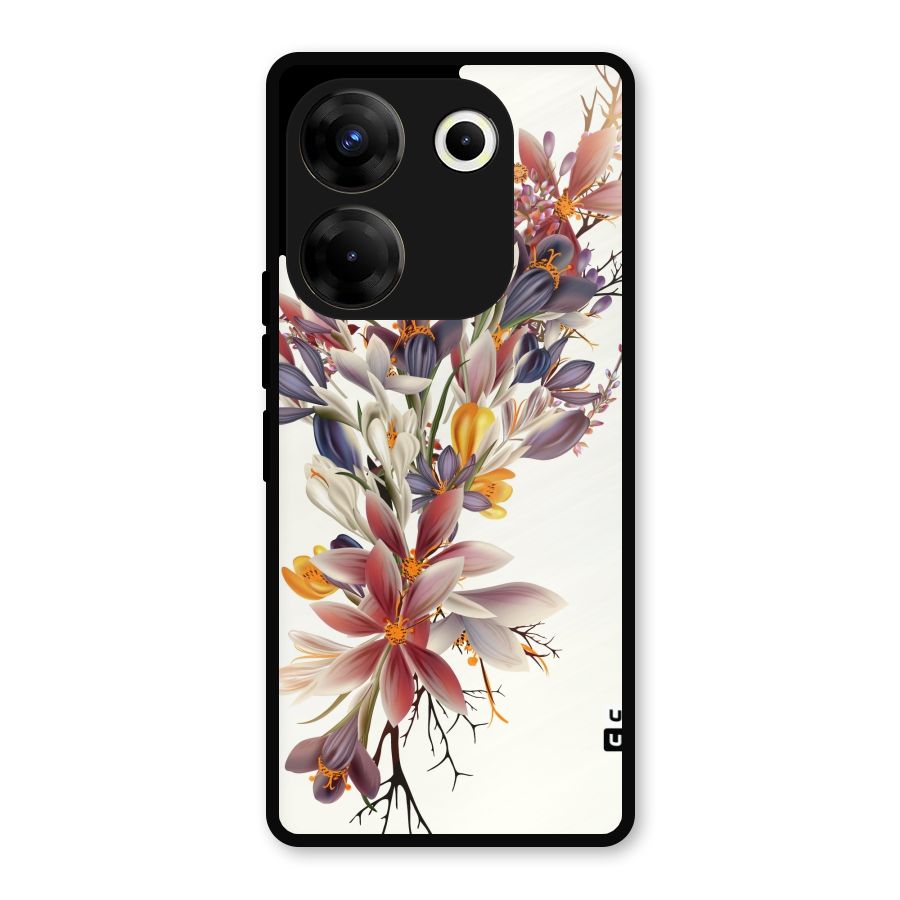 Floral Bouquet Metal Back Case for Tecno Camon 20