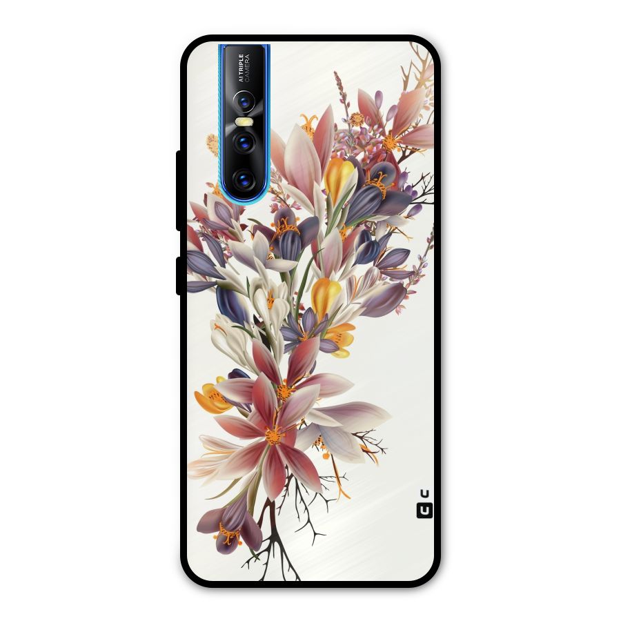 Floral Bouquet Metal Back Case for Vivo V15 Pro