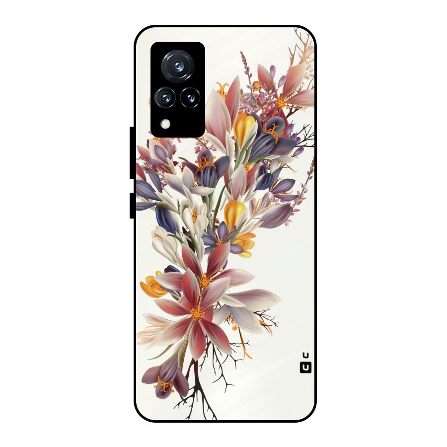 Floral Bouquet Metal Back Case for Vivo V21 5G