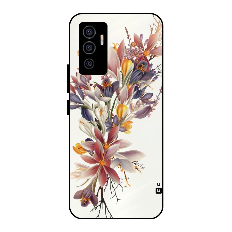 Floral Bouquet Metal Back Case for Vivo V23e